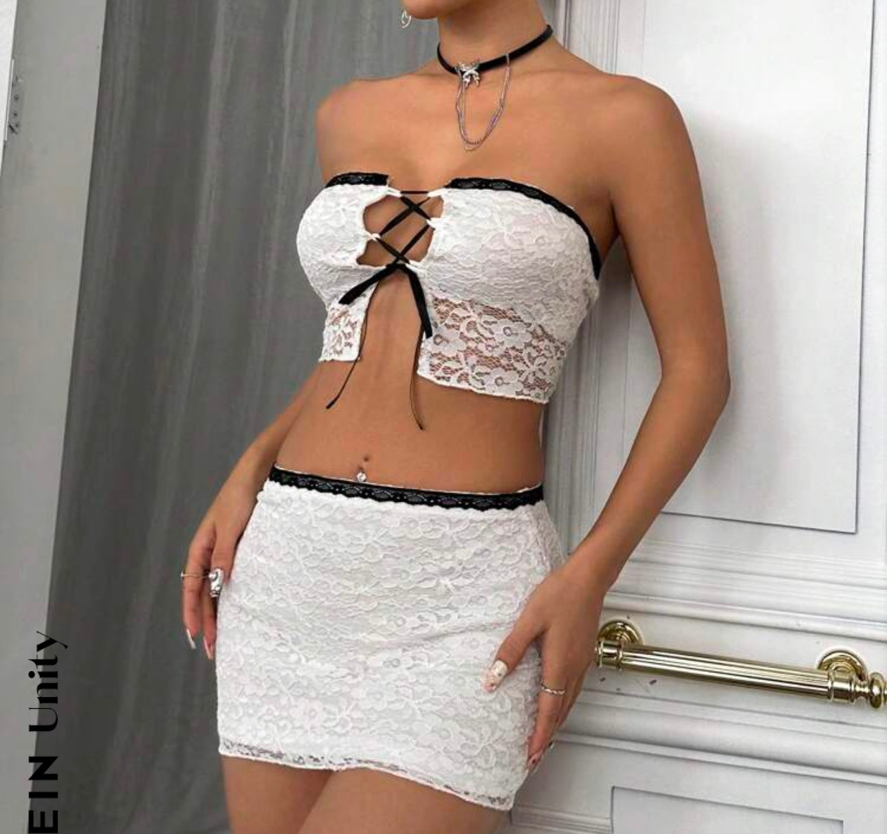 Flower Lace White Set