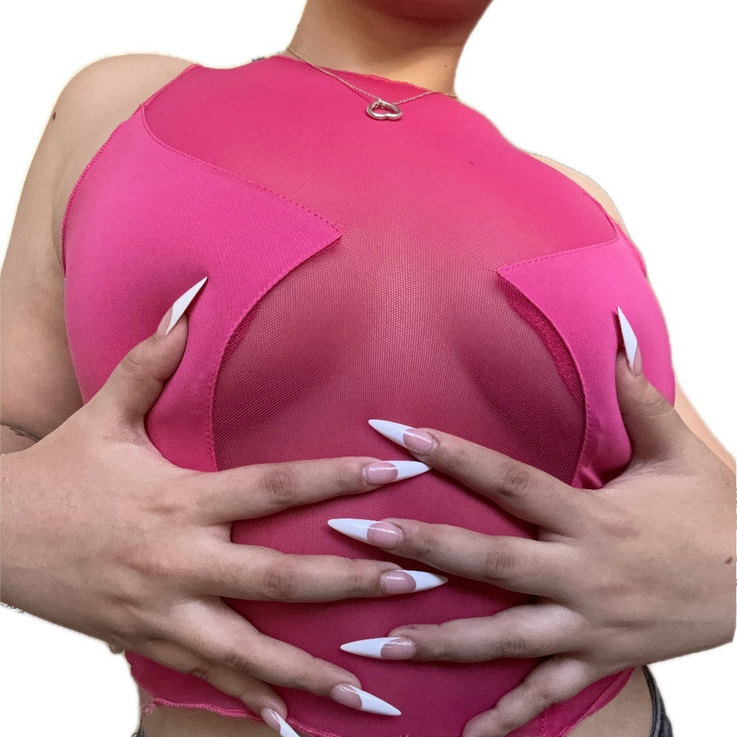 Pink Mesh Tank