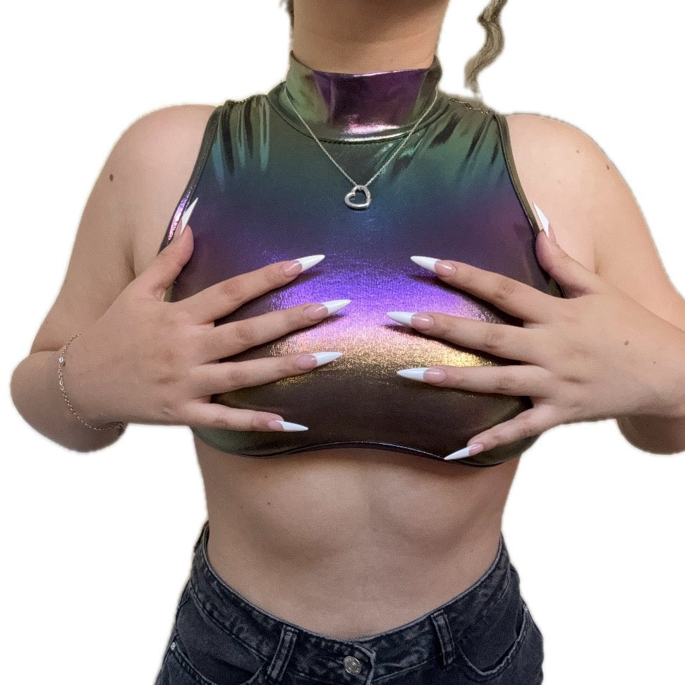 Holographic Crop Top