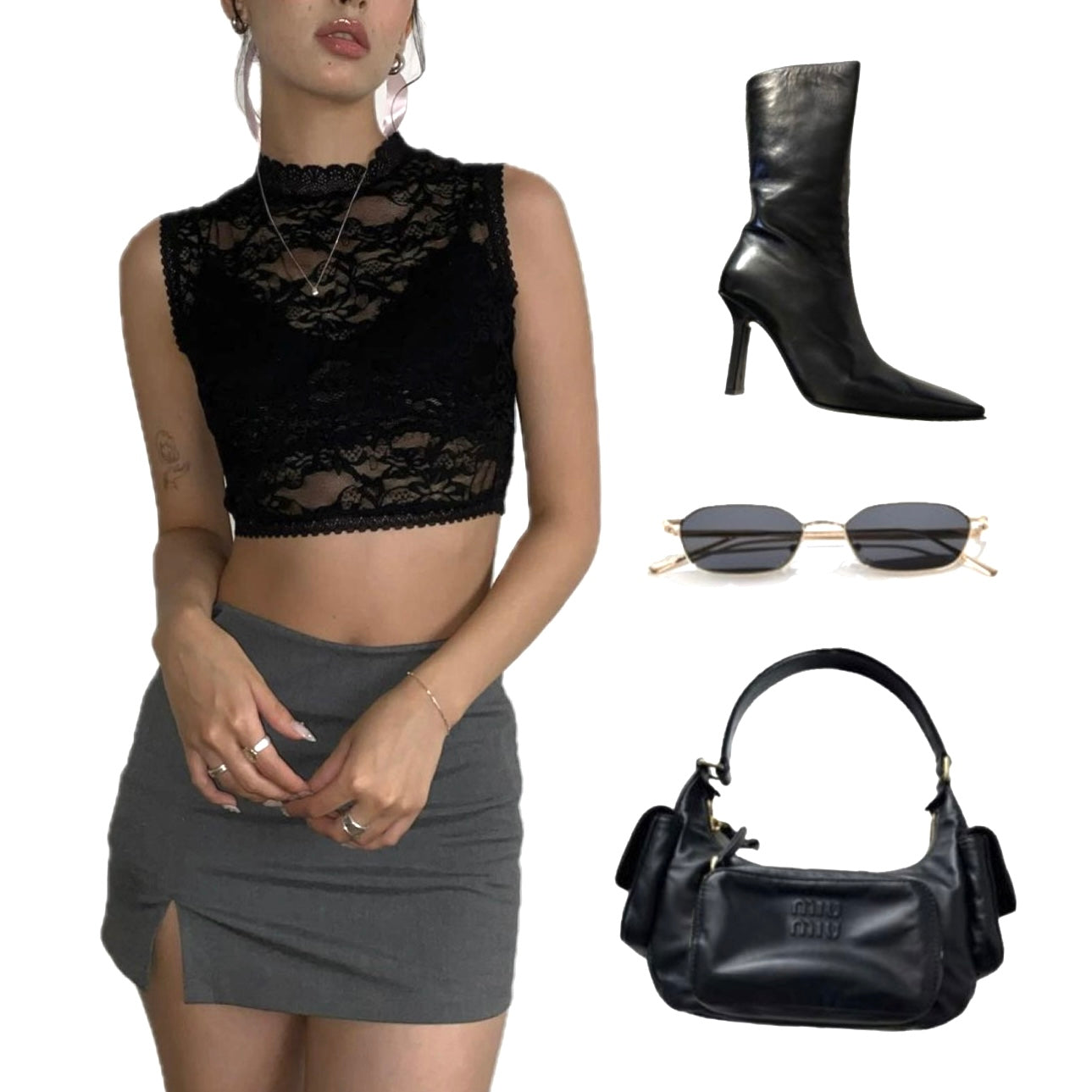 Lace Black Tank