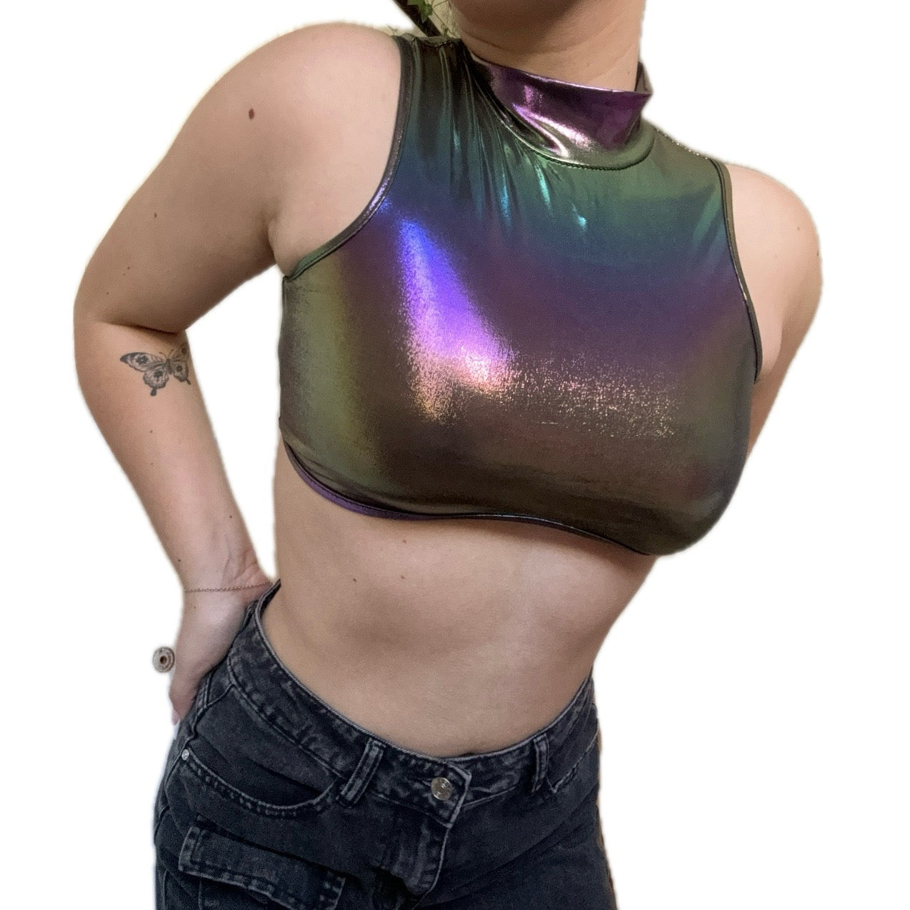 Holographic Crop Top