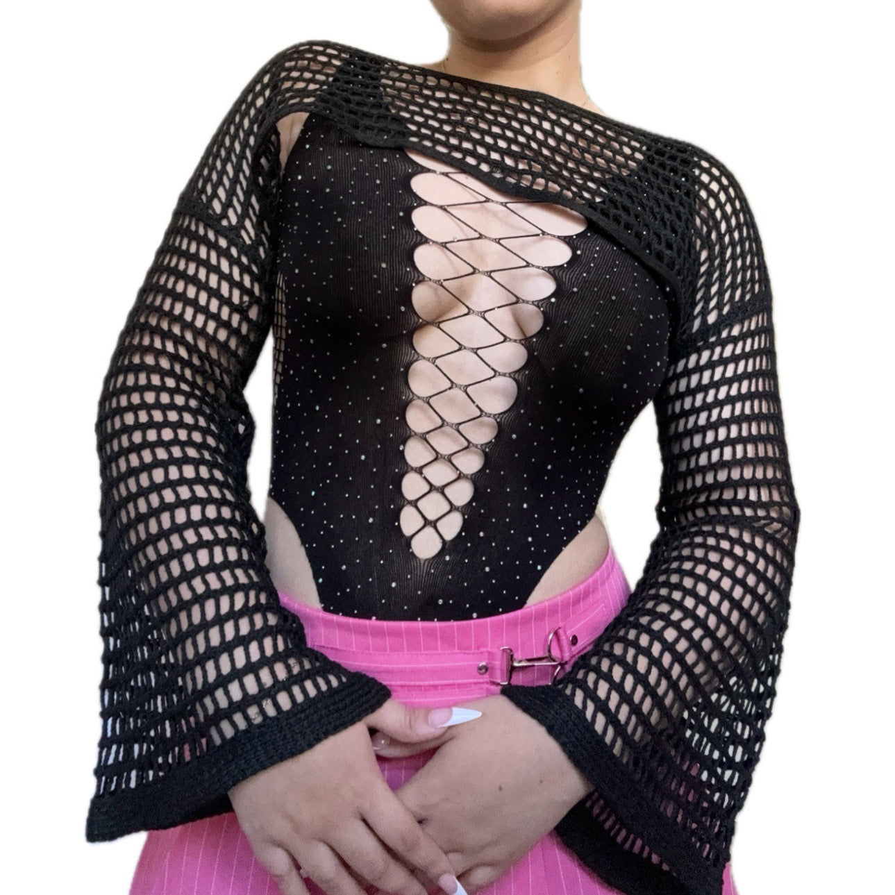Sleeveless Mesh Sparkly Top