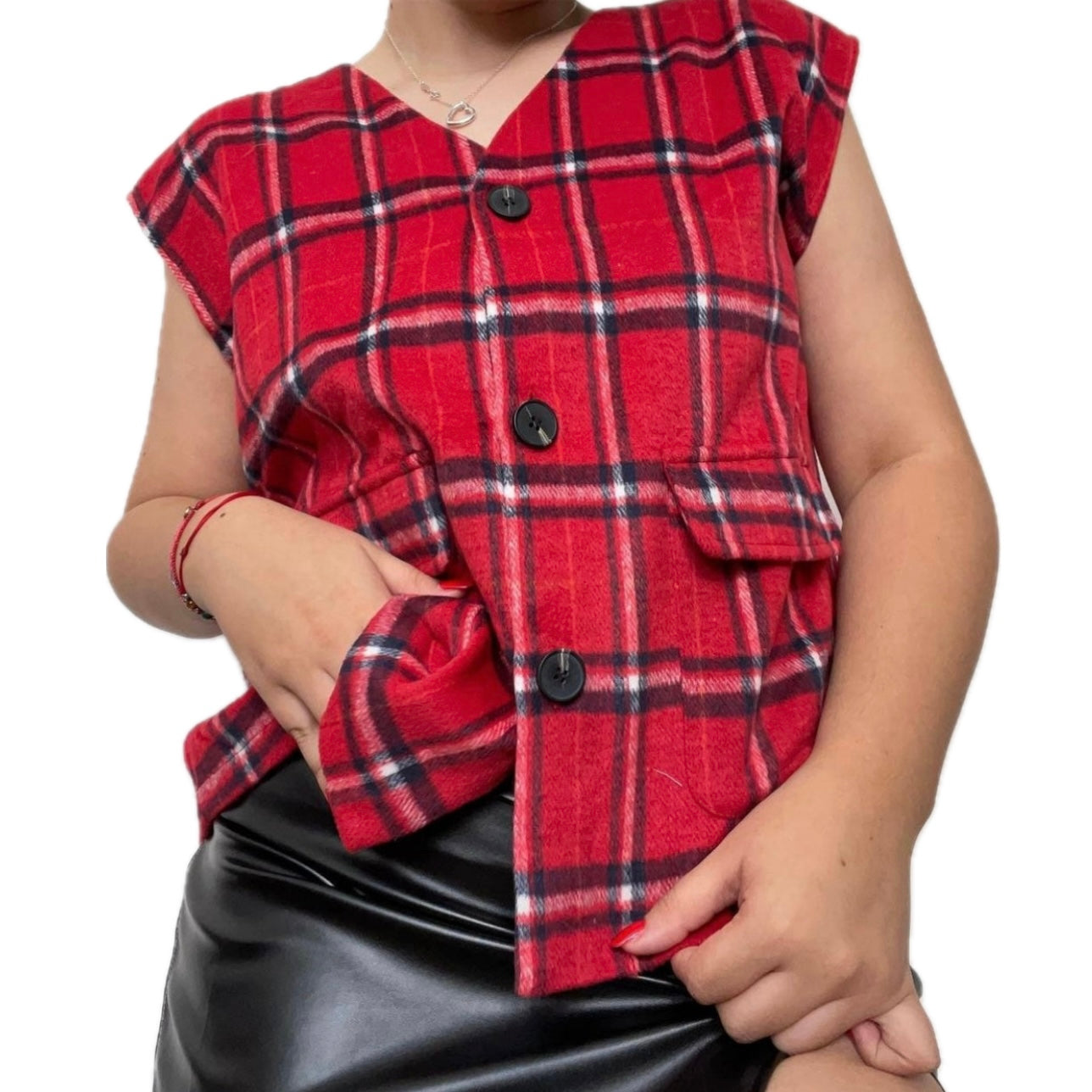 Plaid Oversize Vest