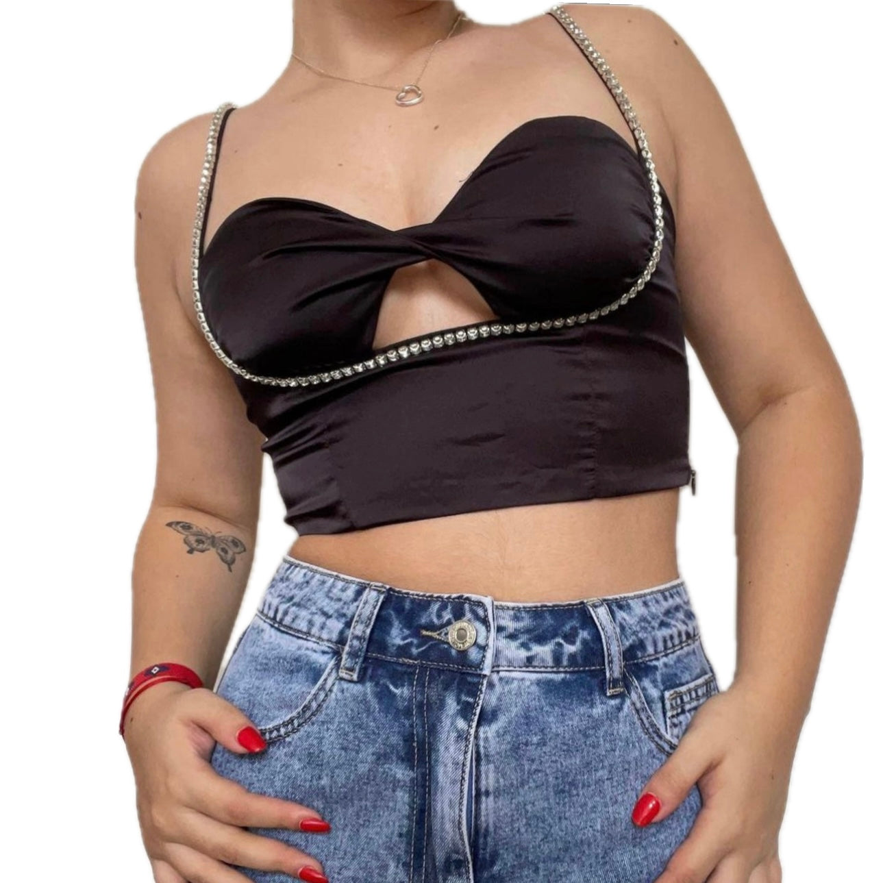 Rhinestones Black Top