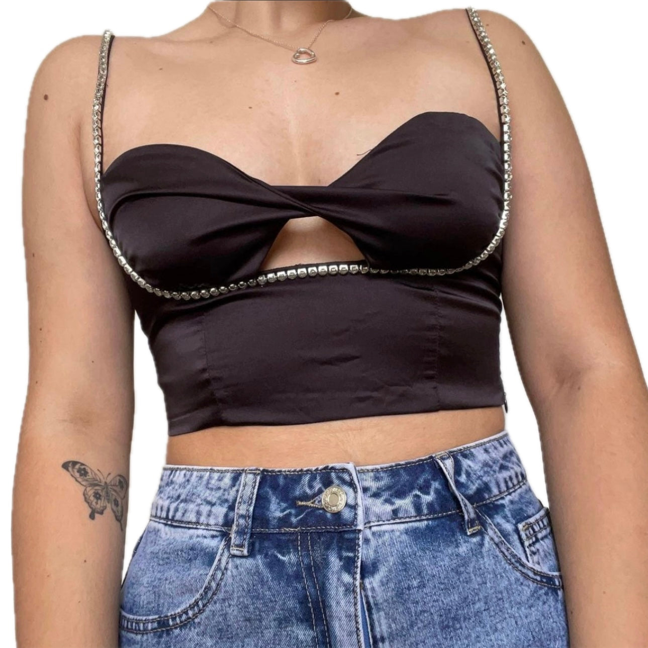 Rhinestones Black Top