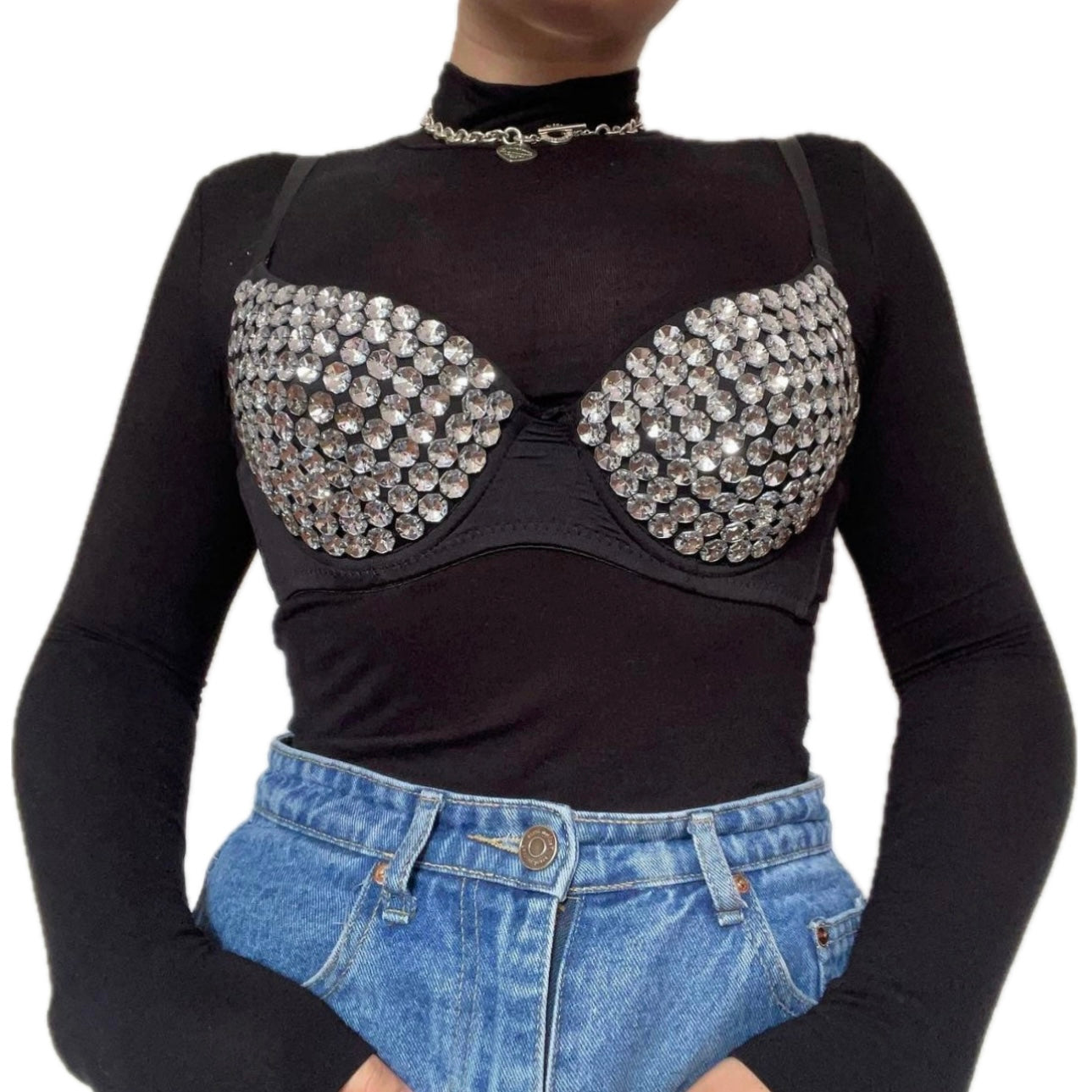 Rhinestones Bra Top