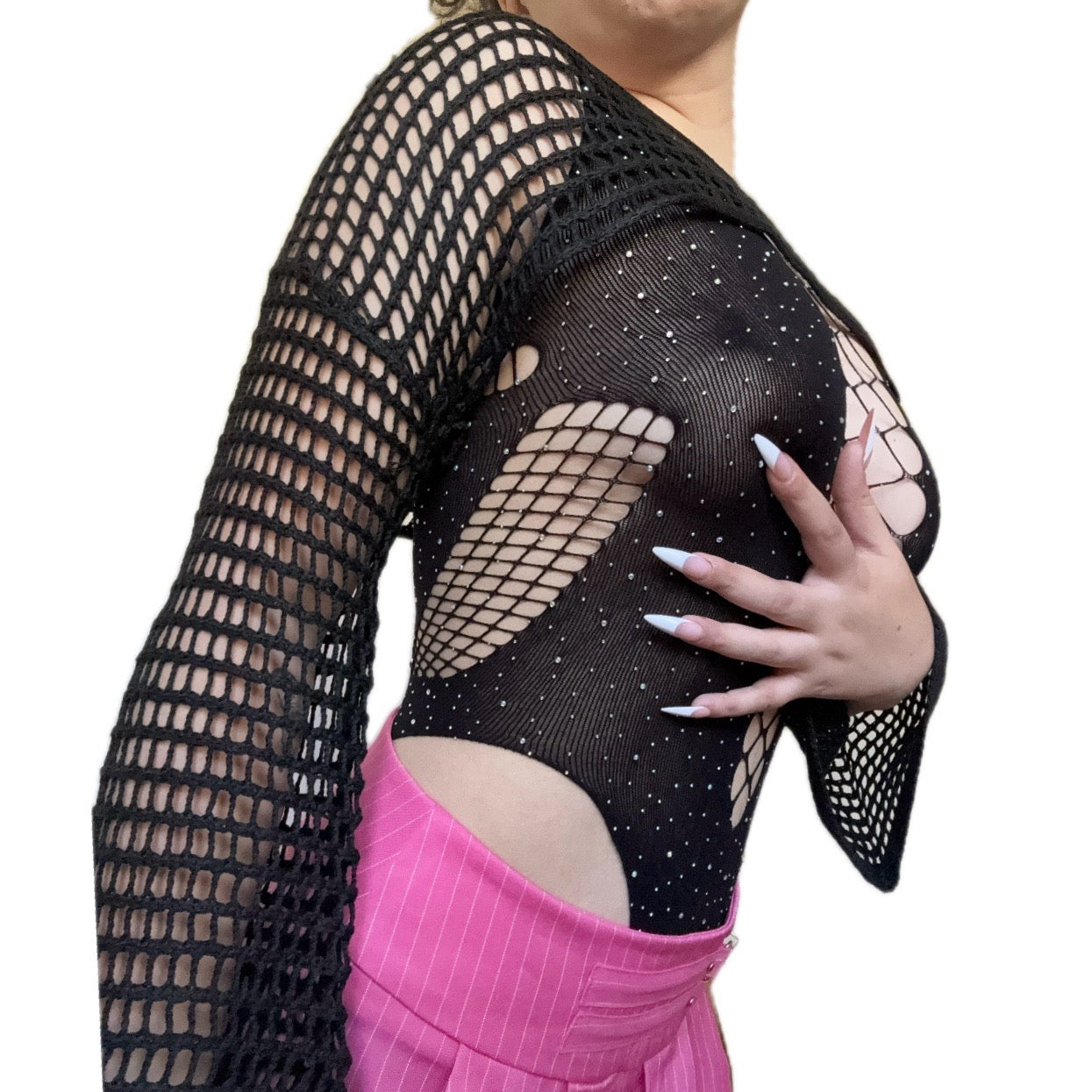 Sleeveless Mesh Sparkly Top