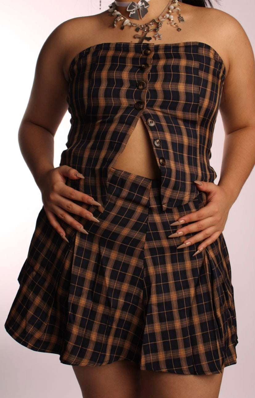 Plaid Navy Set