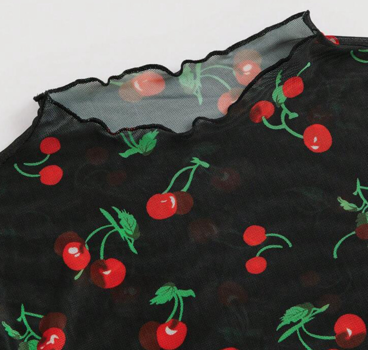 Cherry Mesh Top