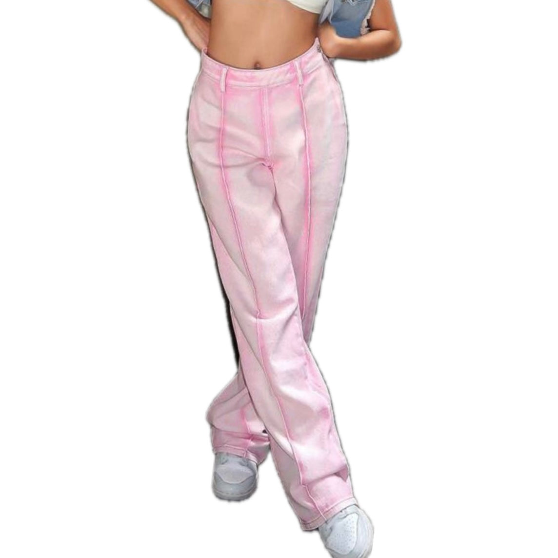 Pink Straight Jeans
