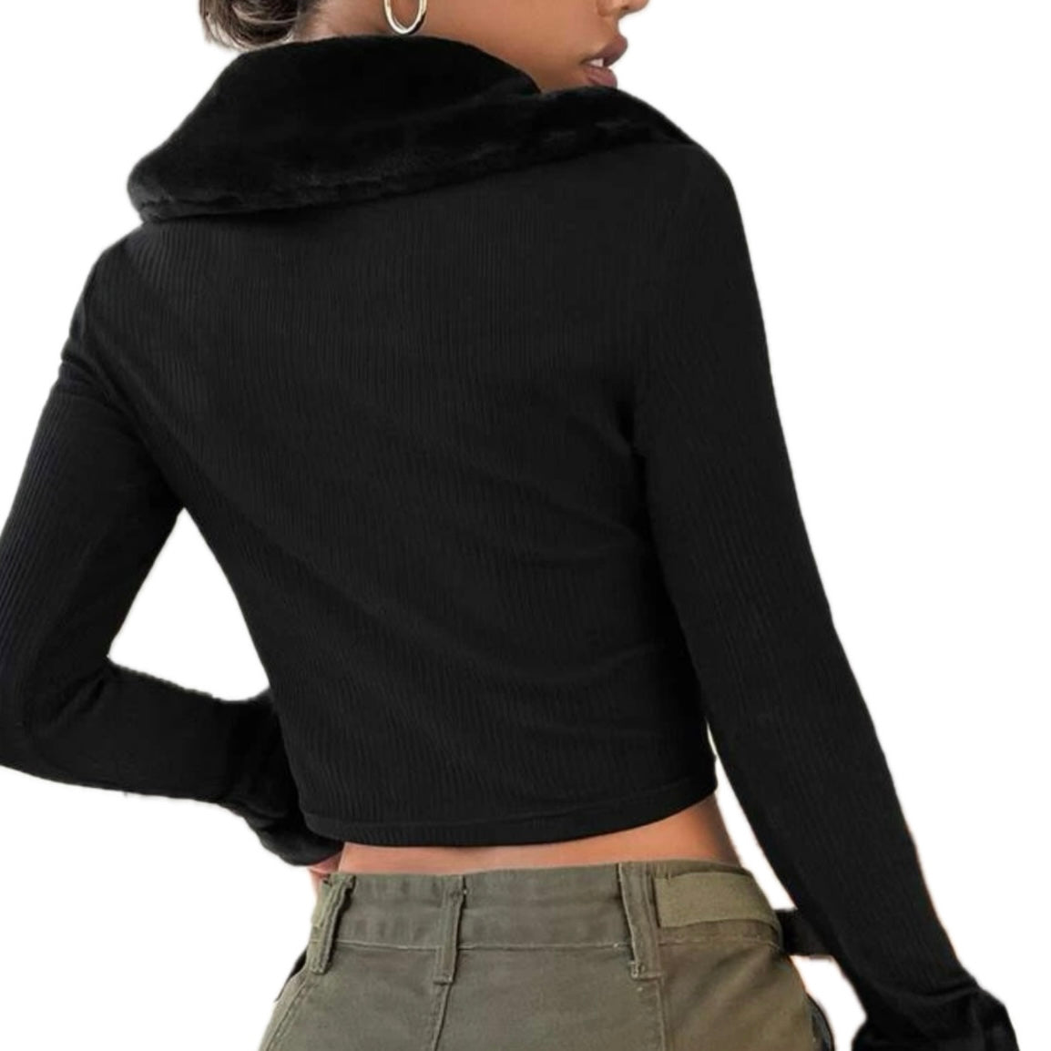 Fluffy Black Top
