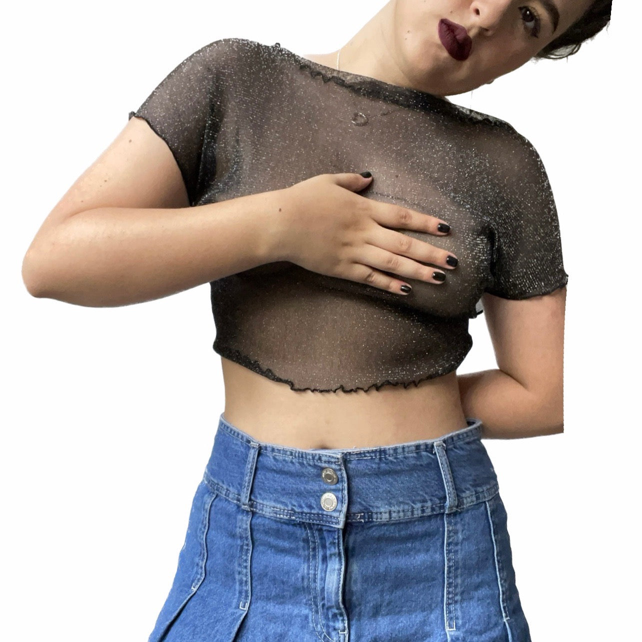 Mesh Sparkly Tee