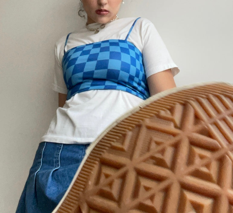 Checkered Blue Top
