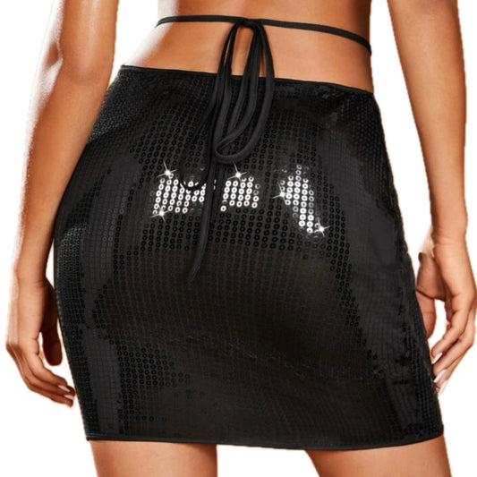 Black Mini Sparkly Skirt
