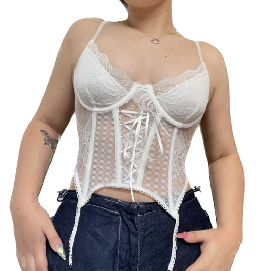 Cropped Corset Lace Top
