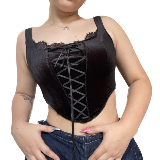 Black Corset Top Velvet