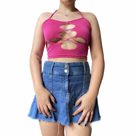 Pink Cutout Top