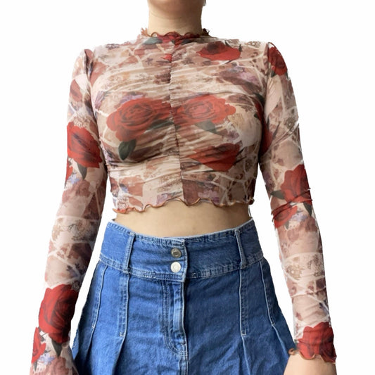 Roses Mesh Top