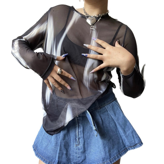 Mesh Graphic Top